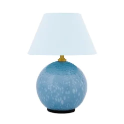 Lámpara de mesa recargable IRIS de Globen Lighting, azul, altura 23 cm, G4