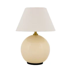 Lámpara de mesa recargable IRIS de Globen Lighting, color crema, altura 23 cm,