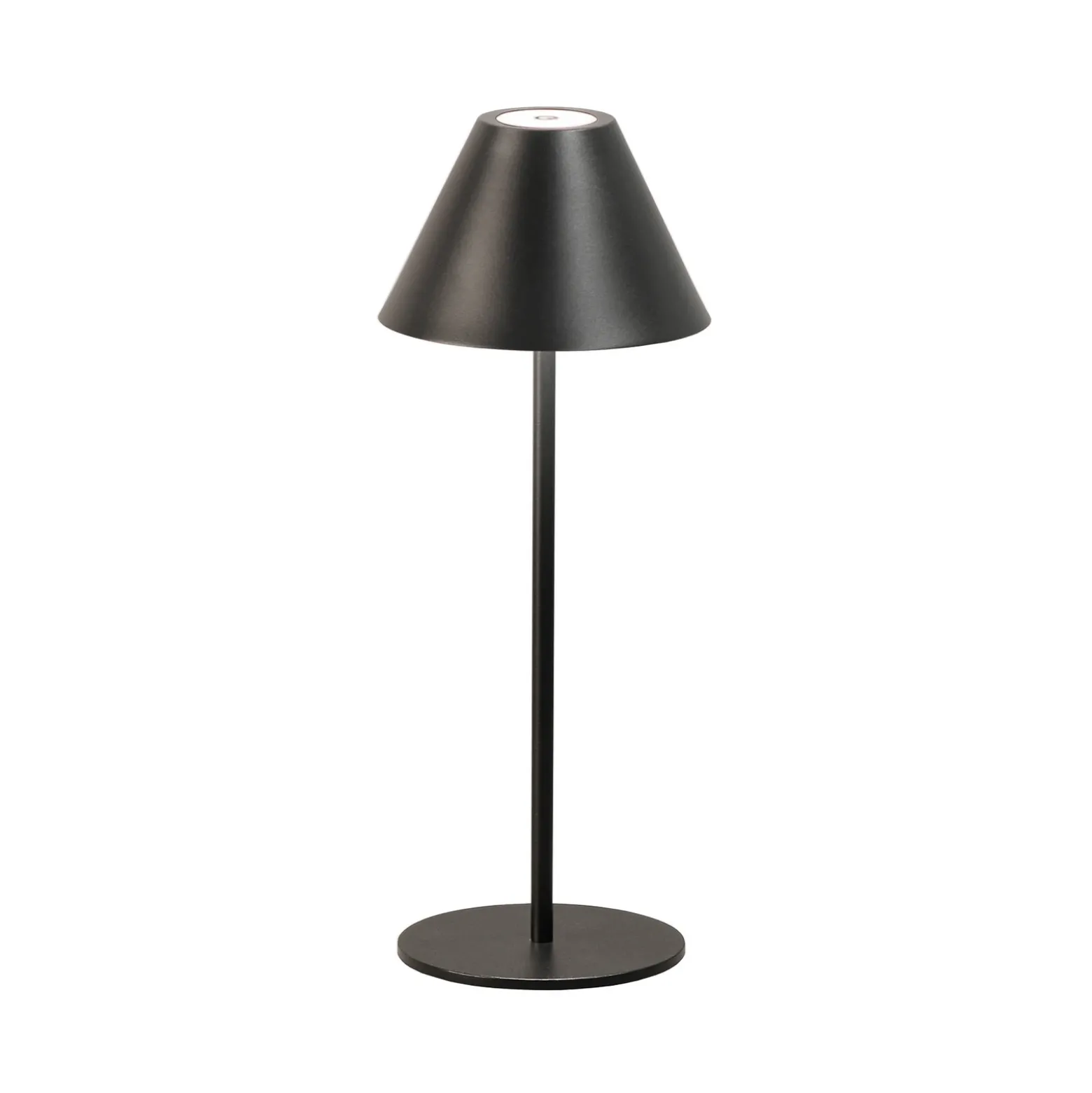 Lámpara de mesa recargable Kano LED, negra, atenuable, regulable, IP54