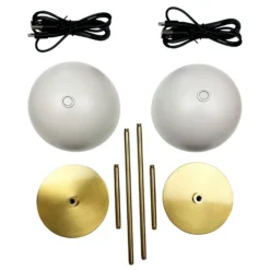 Lámpara de mesa recargable LED Along de Dyberg Larsen, beige, juego de 2