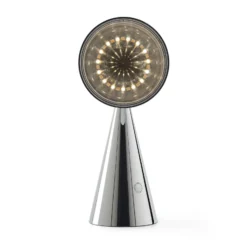 Lámpara de mesa recargable LED Pose de Tom Dixon, color plateado, altura 25 cm