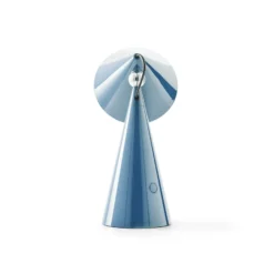 Lámpara de mesa recargable LED POSE de Tom Dixon, azul claro, altura 25 cm, IP20