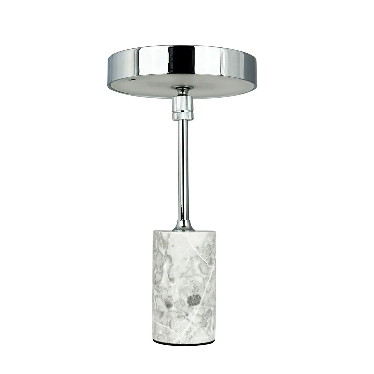 Lámpara de mesa recargable LED Starlight de Dyberg Larsen, cromada/gris