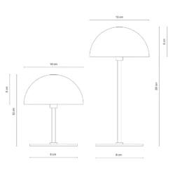 Lámpara de mesa recargable LED Along de Dyberg Larsen, plateada, juego de 2