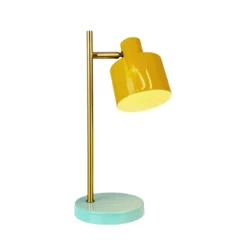 Lámpara de mesa recargable LED Ocean Mini de Dyberg Larsen, curry/turquesa