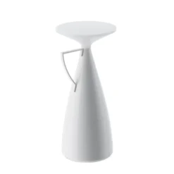 lámpara de mesa recargable LED Kartell Camomille, blanca, altura 24 cm