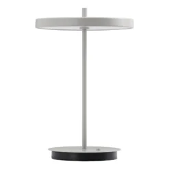 Lámpara de mesa recargable LED UMAGE Asteria Move, gris niebla liso, 31 cm