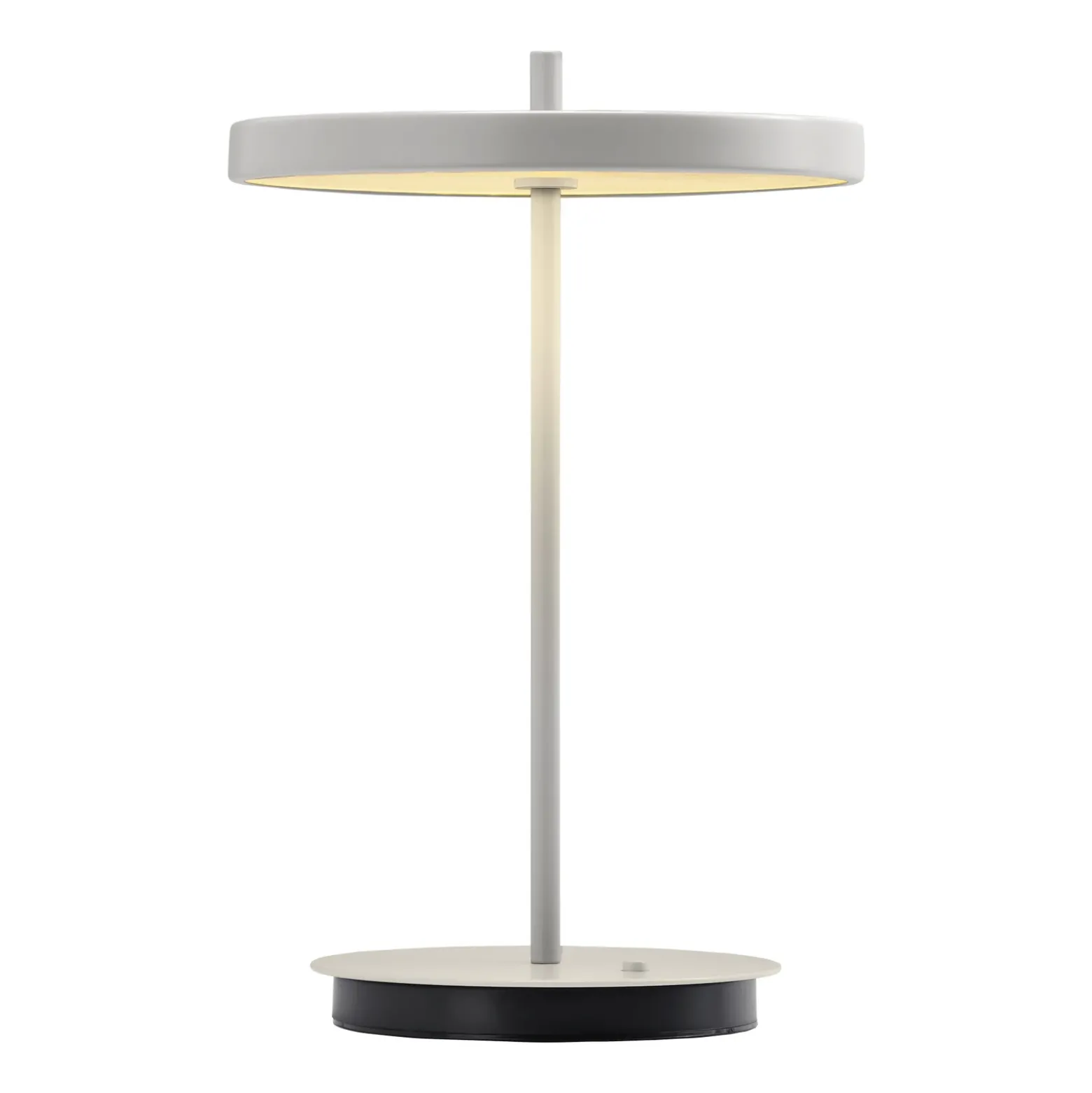 Lámpara de mesa recargable LED UMAGE Asteria Move, gris niebla liso, 31 cm