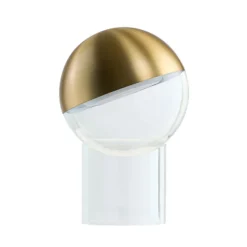 Lámpara de mesa recargable LED FRANDSEN Pila, latón, 20 cm, atenuable