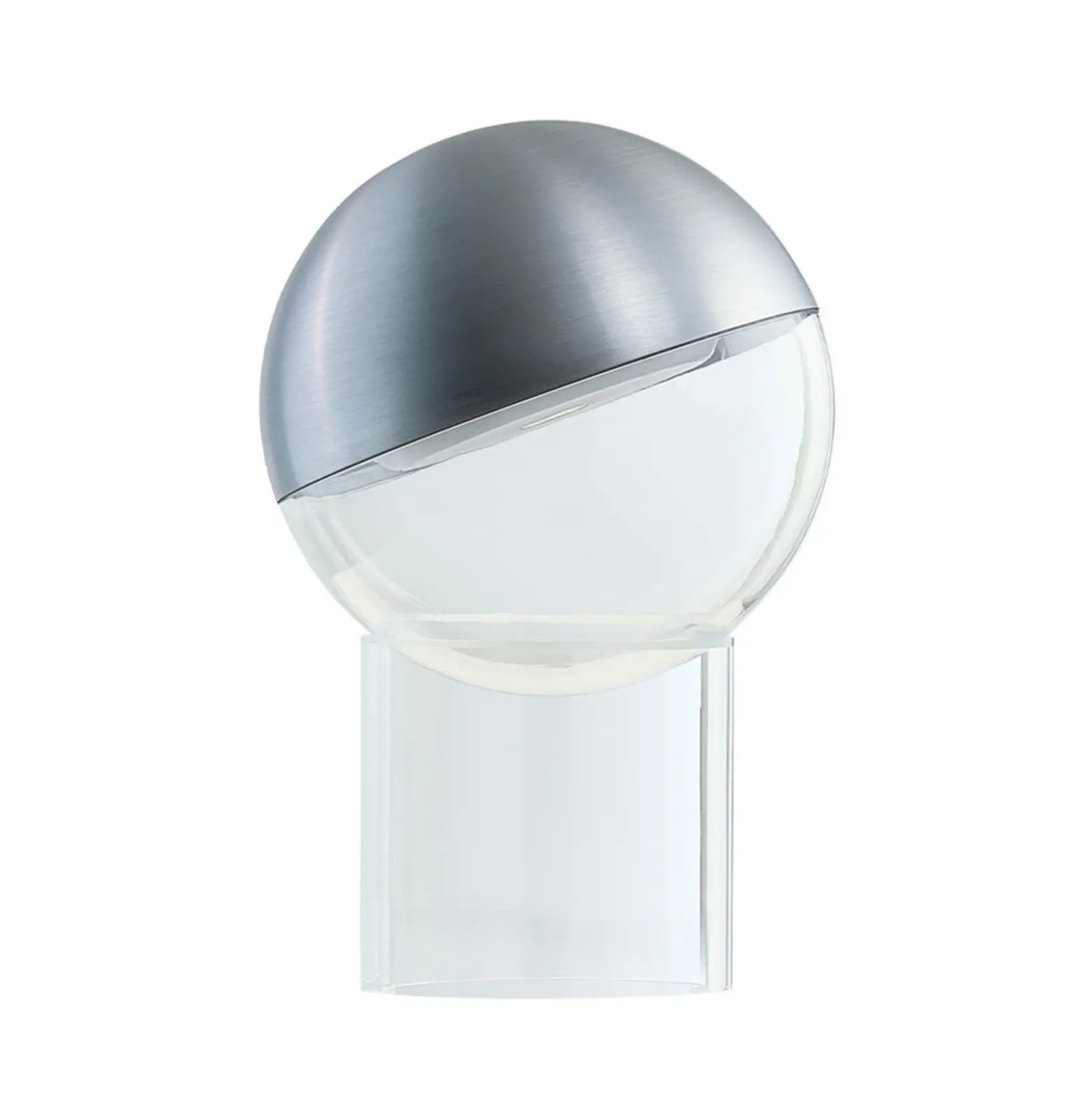 Lámpara de mesa recargable LED FRANDSEN Pila, color aluminio, 20 cm, atenuable