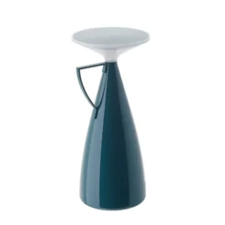 lámpara de mesa recargable LED Kartell Camomille, color petróleo, altura 24 cm