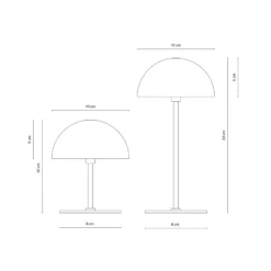 Lámpara de mesa recargable LED Along de Dyberg Larsen, roja, juego de 2 unidades