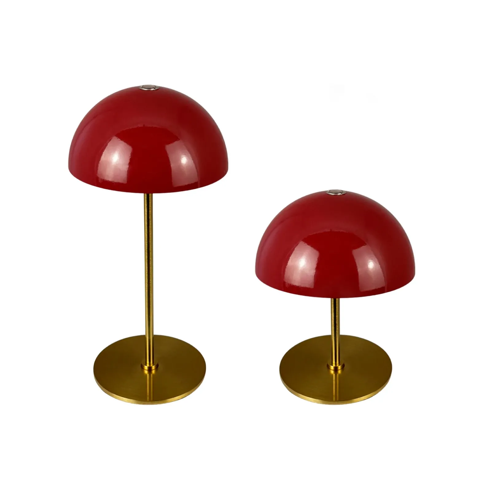 Lámpara de mesa recargable LED Along de Dyberg Larsen, roja, juego de 2 unidades