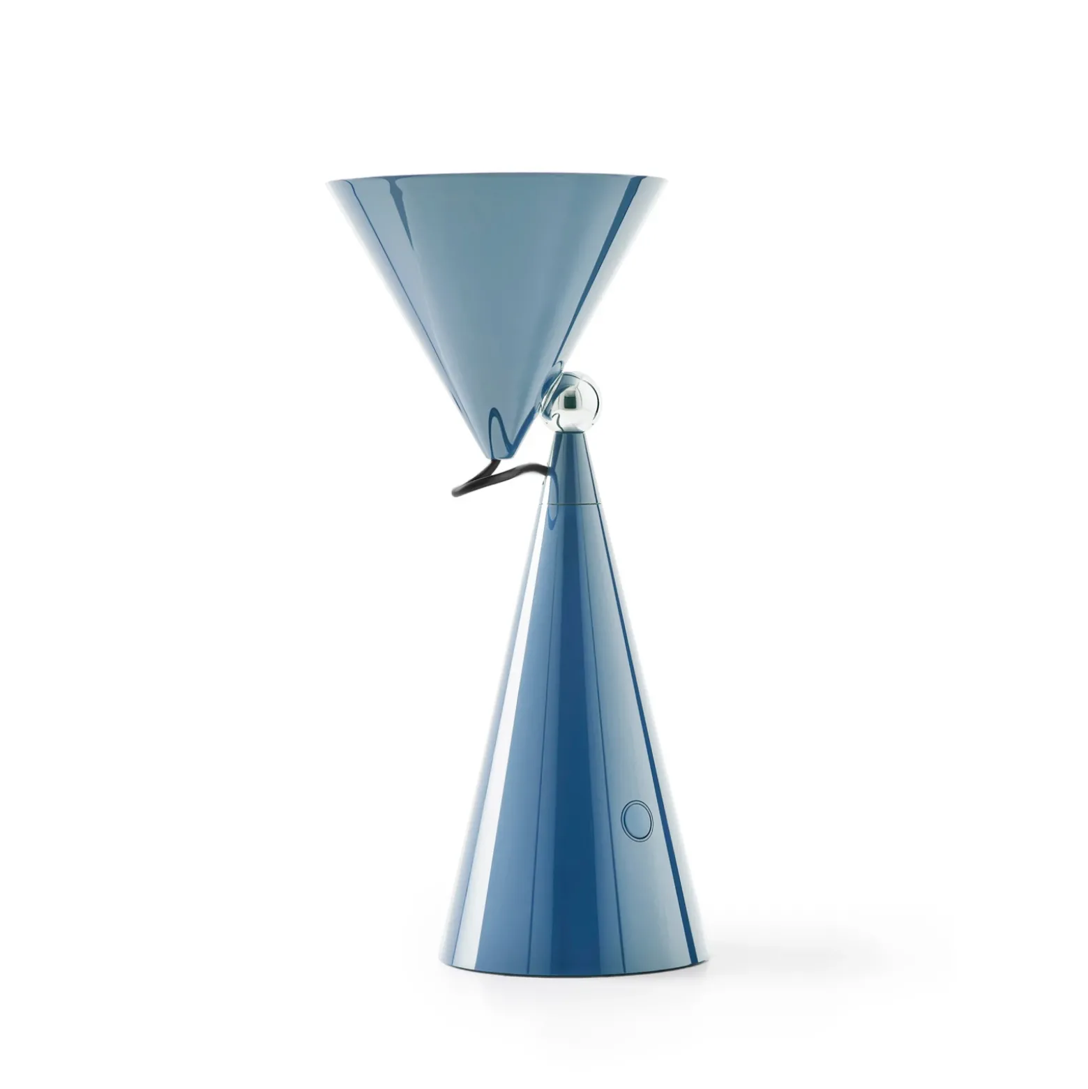 Lámpara de mesa recargable LED POSE de Tom Dixon, azul claro, altura 25 cm, IP20