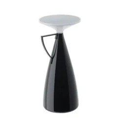 lámpara de mesa recargable LED Kartell Camomille, negra, altura 24 cm