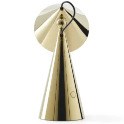 Lámpara de mesa recargable LED Pose de Tom Dixon, color dorado, altura 25 cm