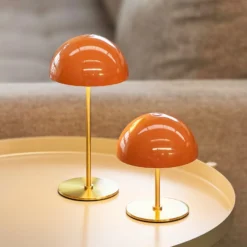 Lámpara de mesa recargable LED Along de Dyberg Larsen, naranja, juego de 2