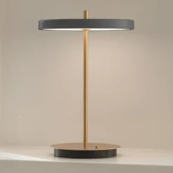 Lámpara de mesa recargable LED UMAGE Asteria Move, color antracita/latón, 31 cm