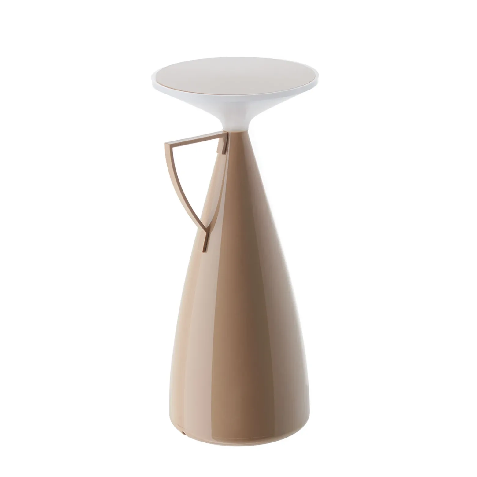 lámpara de mesa recargable LED Kartell Camomille, beige, altura 24 cm