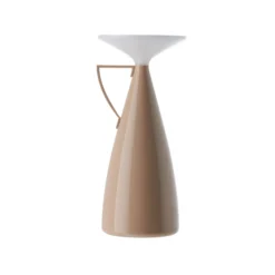 lámpara de mesa recargable LED Kartell Camomille, beige, altura 24 cm