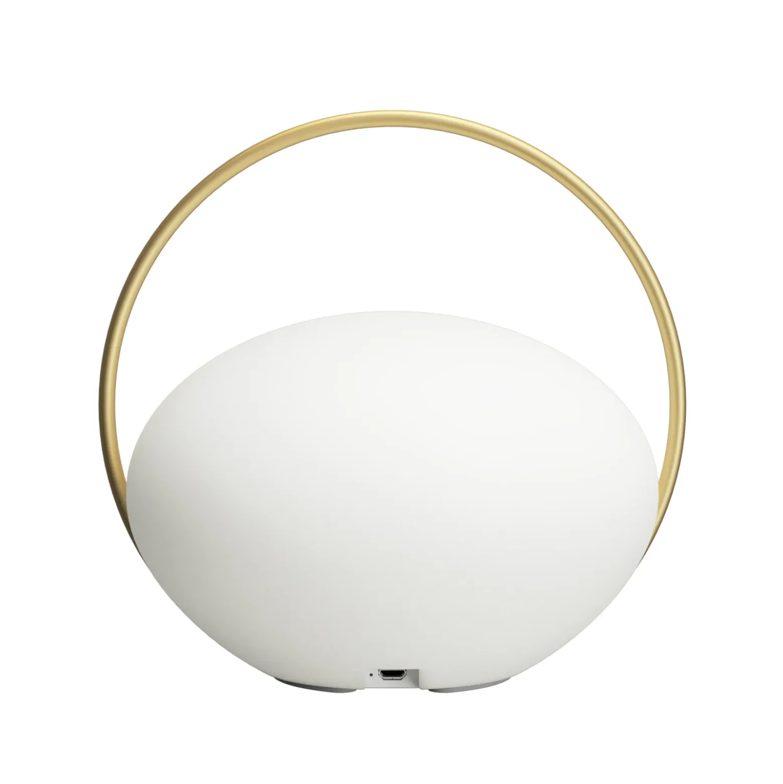 Lámpara de mesa recargable LED UMAGE Orbit, blanco/latón, IP44, CCT