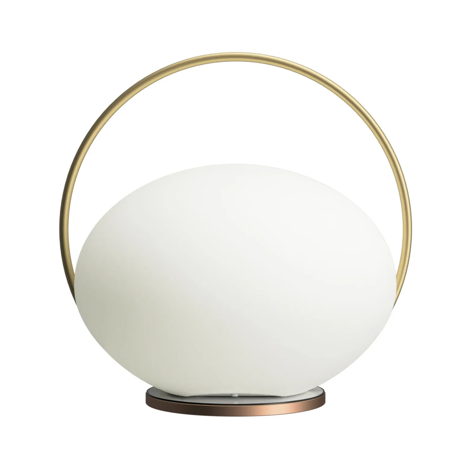 Lámpara de mesa recargable LED UMAGE Orbit, blanco/latón, IP44, CCT