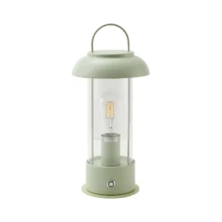 Lámpara de mesa recargable Lindby Yvette, verde, IP44, regulador táctil