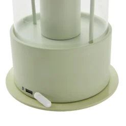 Lámpara de mesa recargable Lindby Yvette, verde, IP44, regulador táctil