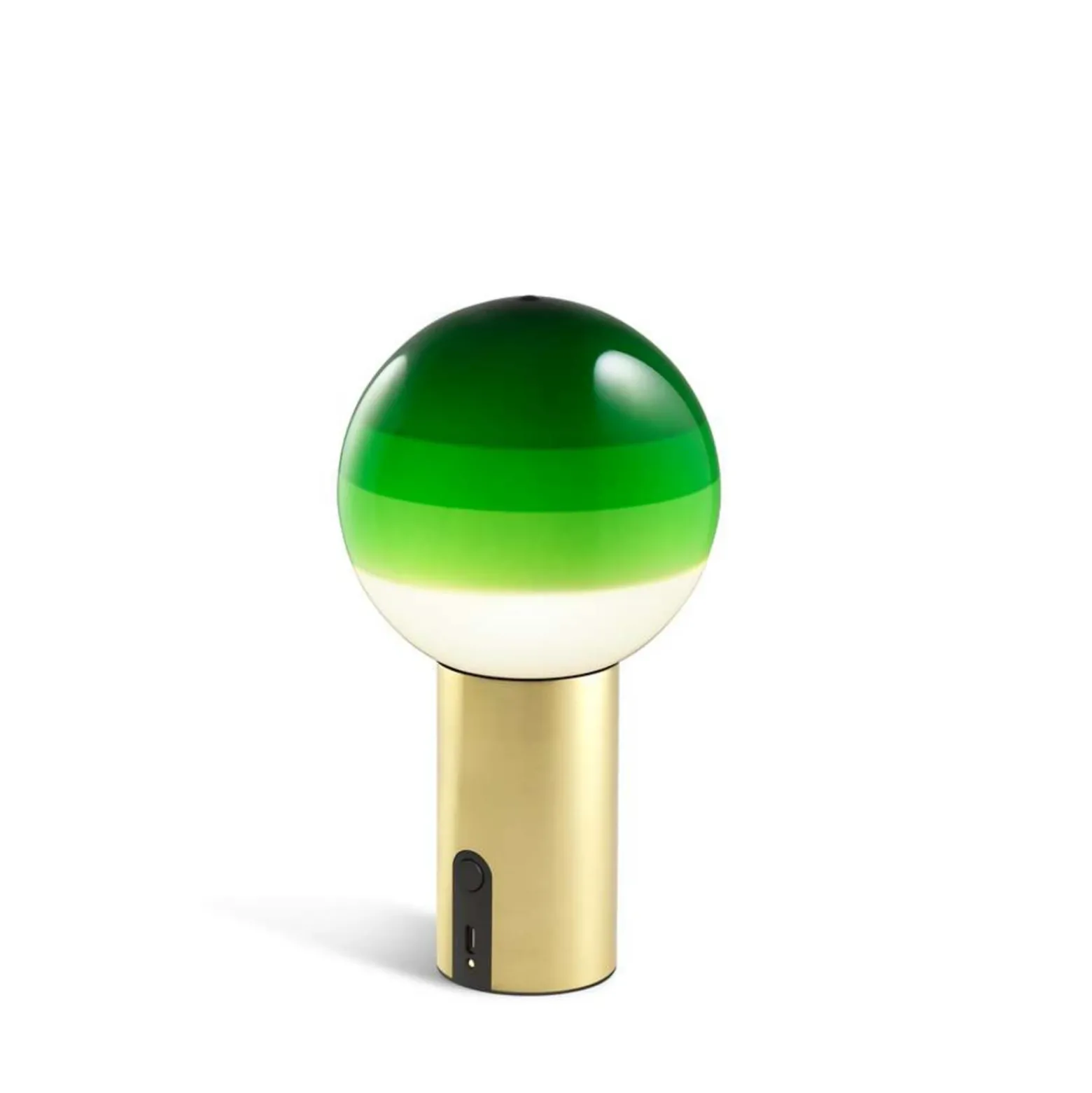 lámpara de mesa recargable MARSET Dipping Light, verde/latón