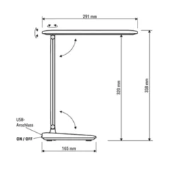 Lámpara de mesa recargable MAULsally, negra, CCT, atenuable, altura 34 cm