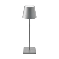 Lámpara de mesa recargable Nuindie LED, USB-C, grafito, IP54, atenuable