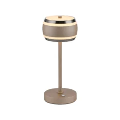 Lámpara de mesa recargable PURE Falling Rings, bronce/cromo oscuro, CCT