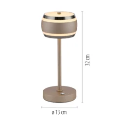Lámpara de mesa recargable PURE Falling Rings, bronce/cromo oscuro, CCT