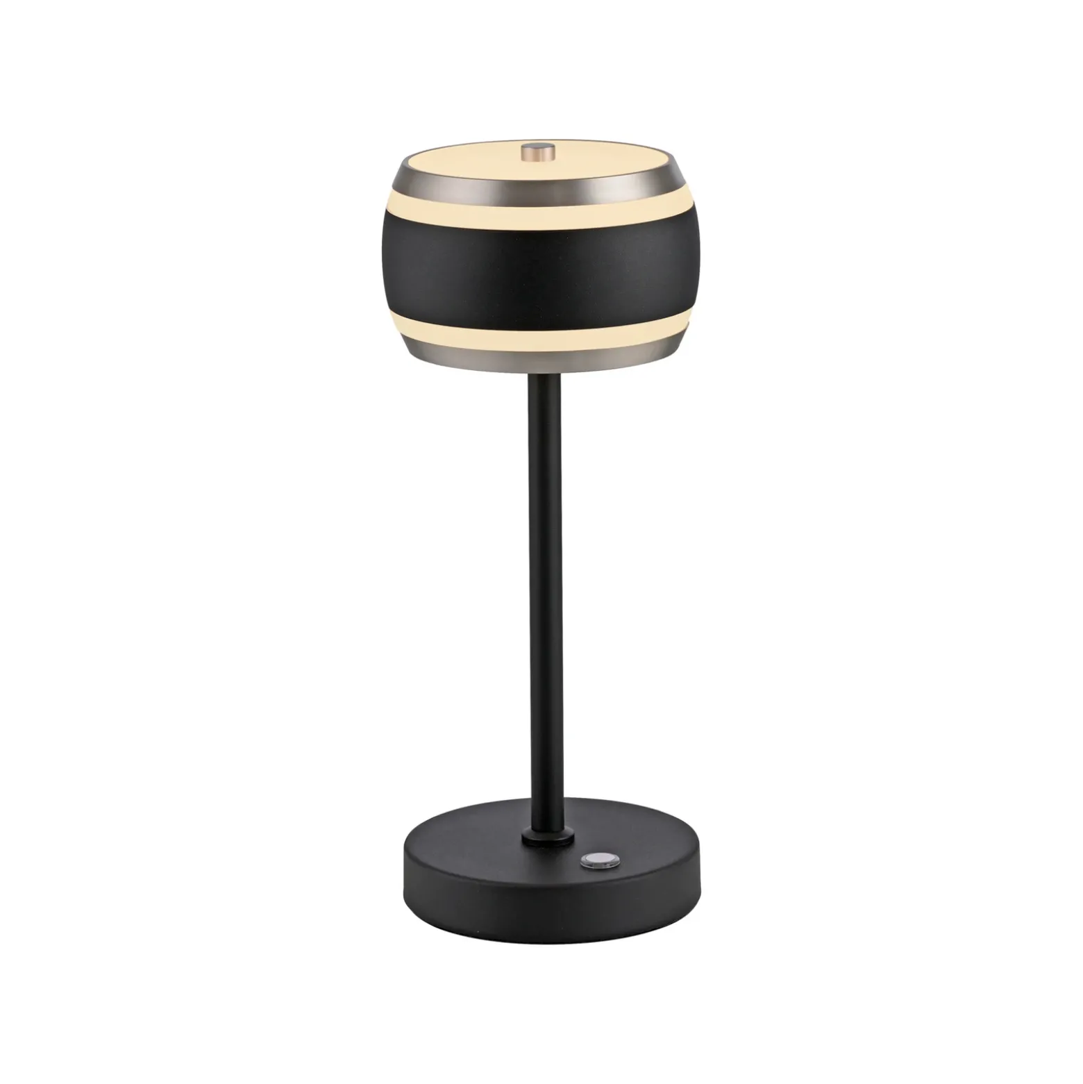 Lámpara de mesa recargable PURE Falling Rings, negro perla/diamante, CCT