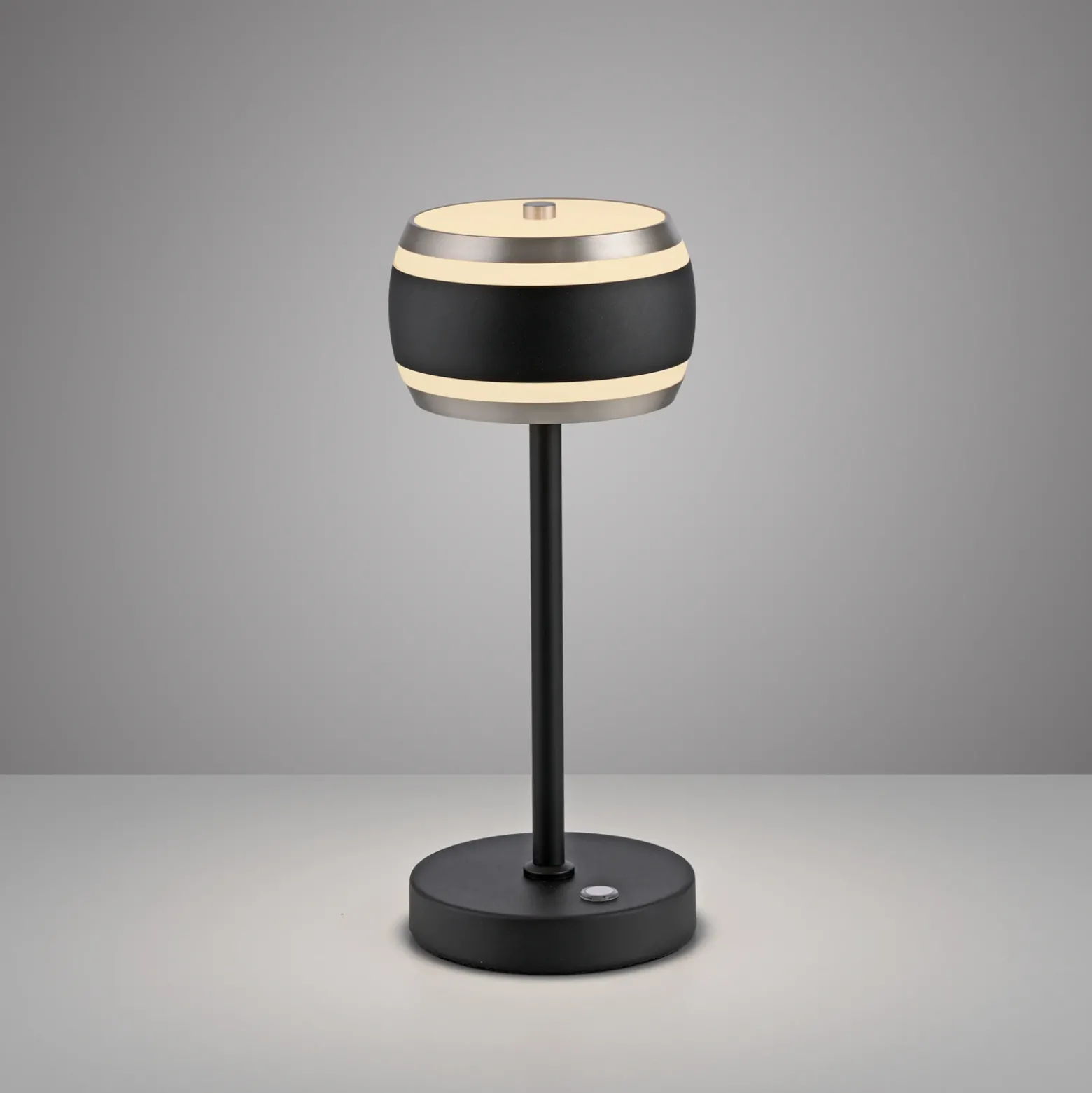 Lámpara de mesa recargable PURE Falling Rings, negro perla/diamante, CCT