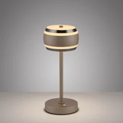 Lámpara de mesa recargable PURE Falling Rings, bronce/cromo DARK, CCT