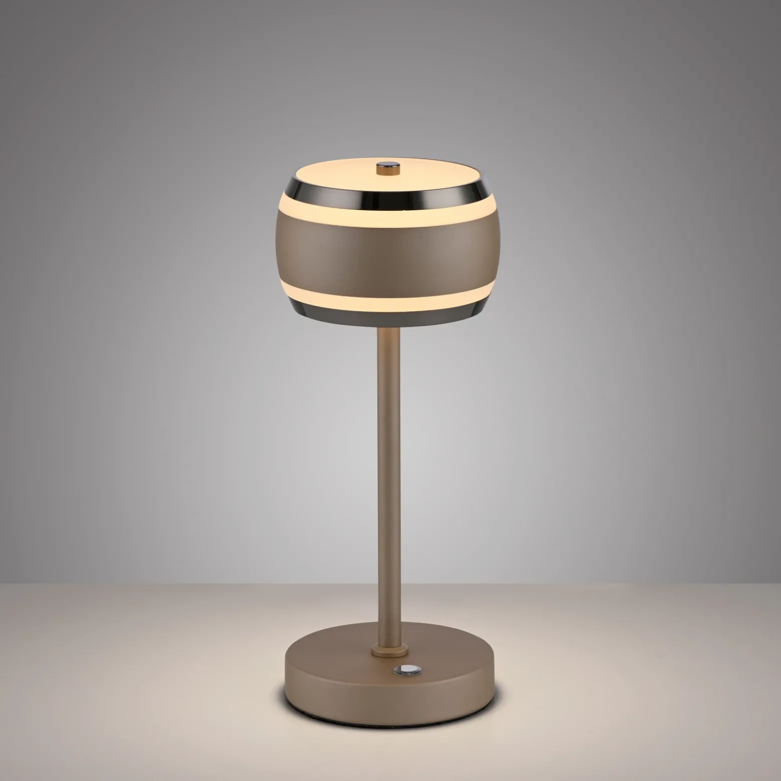 Lámpara de mesa recargable PURE Falling Rings, bronce/cromo DARK, CCT
