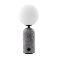 Lámpara de mesa recargable Torrano de Globen Lighting, mármol gris