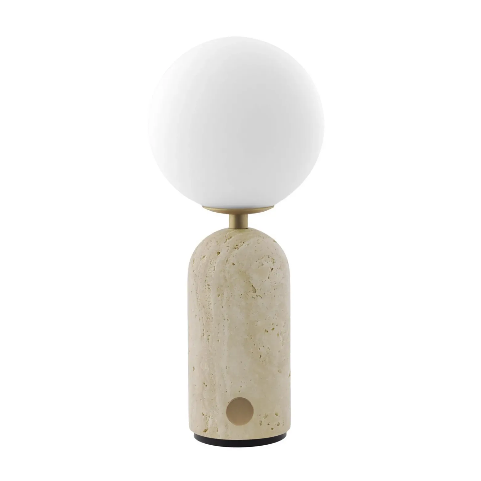 Lámpara de mesa recargable Torrano de Globen Lighting, travertino beige