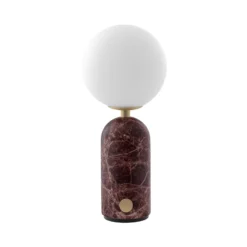 Lámpara de mesa recargable Torrano de Globen Lighting, altura 27 cm, mármol
