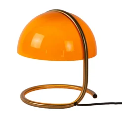Lámpara de mesa retro Cato, vidrio, naranja