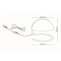 Lámpara de mesa retro Cato, vidrio, blanco