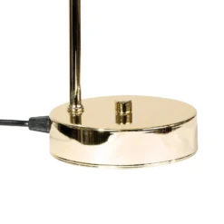 Lámpara de mesa Rico, cristal/metal, dorado/blanco, altura 36 cm