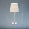 Lámpara de mesa Rimini, arena/níquel, textil, altura 30 cm, E14