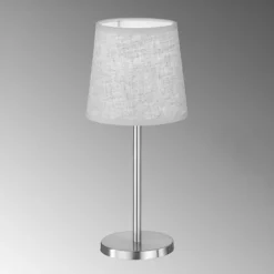 Lámpara de mesa Rimini, arena/níquel, textil, altura 30 cm, E14