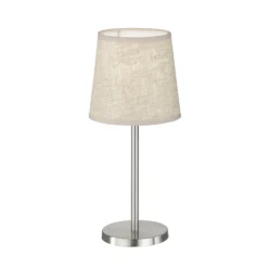 Lámpara de mesa Rimini, arena/níquel, textil, altura 30 cm, E14