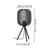 Lámpara de mesa Romazzina, negra, altura 44 cm, metal, E27