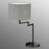 Lámpara de mesa Rota con pantalla de lino gris