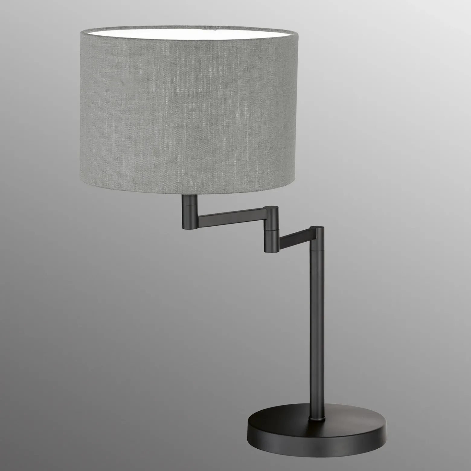 Lámpara de mesa Rota con pantalla de lino gris