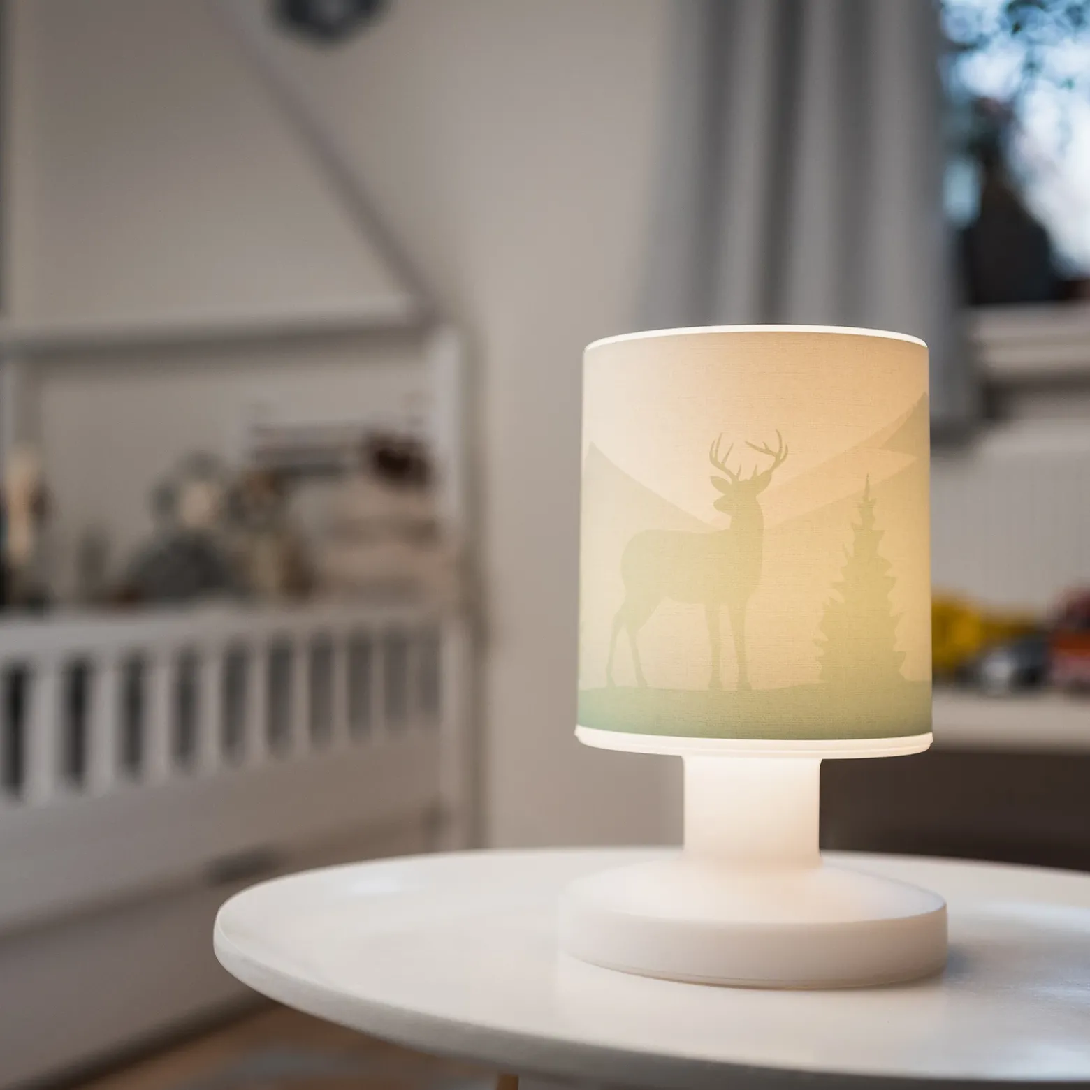 Lámpara de mesa Scandi Wald LED recargable, verde, 21 cm, plástico